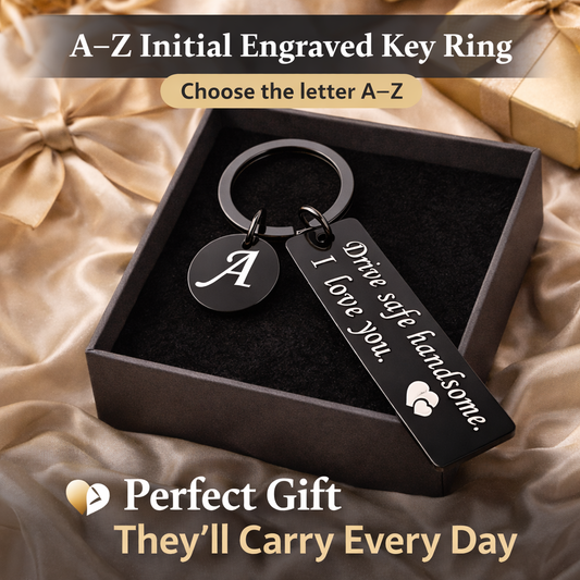 A–Z Initial Engraved Key Ring