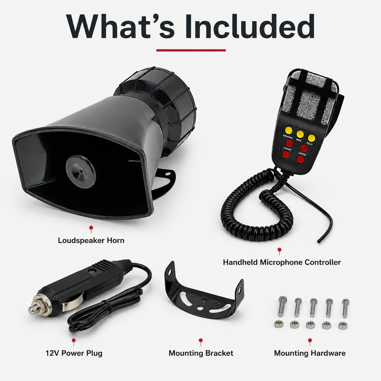 12V Vehicle PA Speaker & Warning Horn System – Multi-Sound Outdoor Truck Speaker