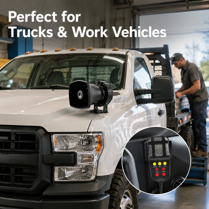 12V Vehicle PA Speaker & Warning Horn System – Multi-Sound Outdoor Truck Speaker