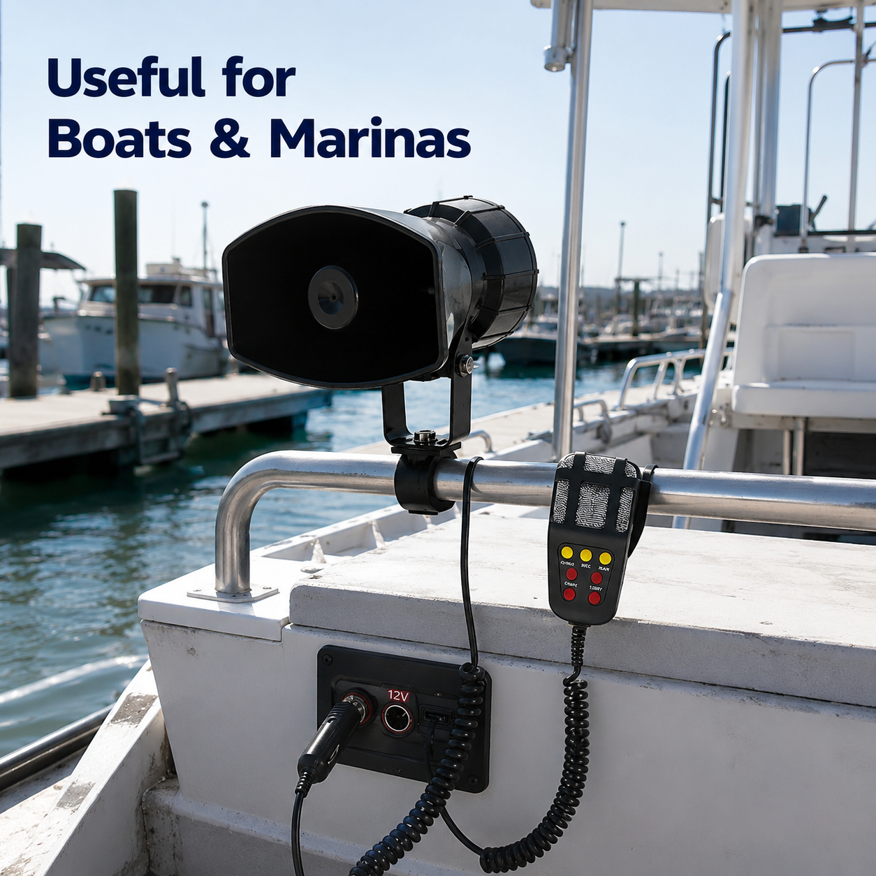 12V Vehicle PA Speaker & Warning Horn System – Multi-Sound Outdoor Truck Speaker