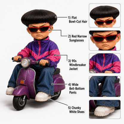 Retro Music Tribute Nodding Doll – Scooter Bobblehead Collectible 🛴