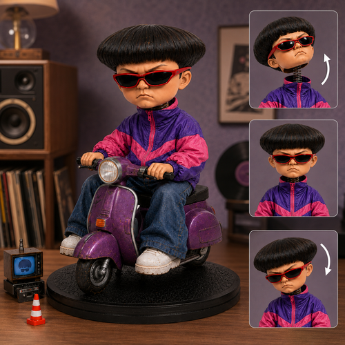 Retro Music Tribute Nodding Doll – Scooter Bobblehead Collectible 🛴