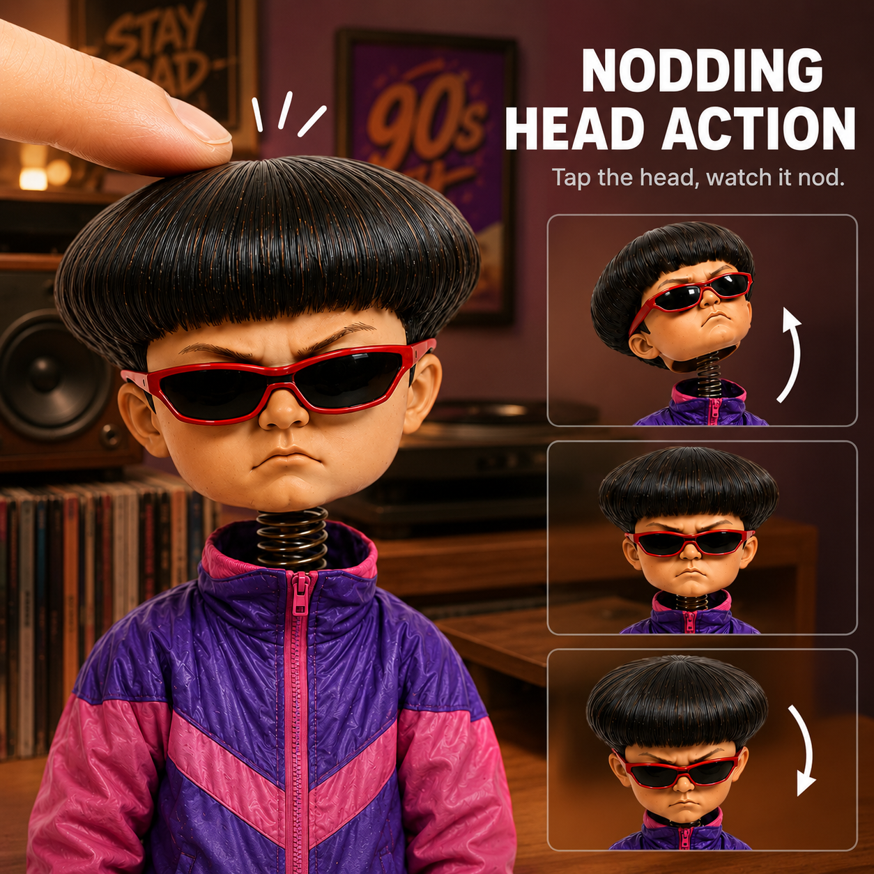 Retro Music Tribute Nodding Doll – Scooter Bobblehead Collectible 🛴