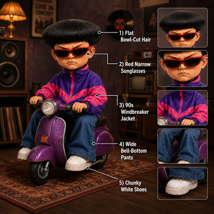 Retro Music Tribute Nodding Doll – Scooter Bobblehead Collectible 🛴