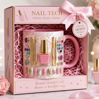 ☕ Nail Tech Coffee Mug – Cute Gift for Nail Artists & Nail Lovers 💅