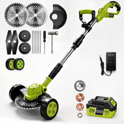 🌿 21V 3-in-1 Cordless Grass Trimmer, Edger & Mini Mower – Complete Yard Kit