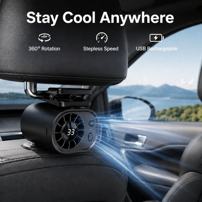 🔥HOT SALE 50% OFF🌀Car Clip Fan with 360° Rotation & USB Rechargeable