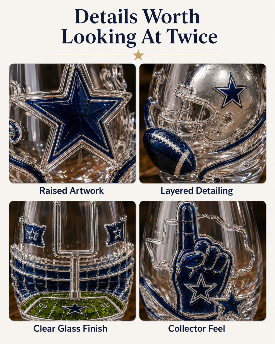 Football Fan Game Day Glass – Decorative Stemless Drinking Glass