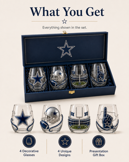 Football Fan Game Day Glass – Decorative Stemless Drinking Glass