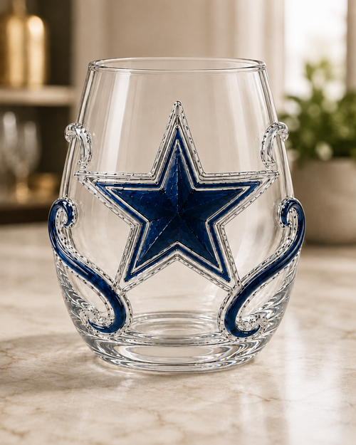 Football Fan Game Day Glass – Decorative Stemless Drinking Glass