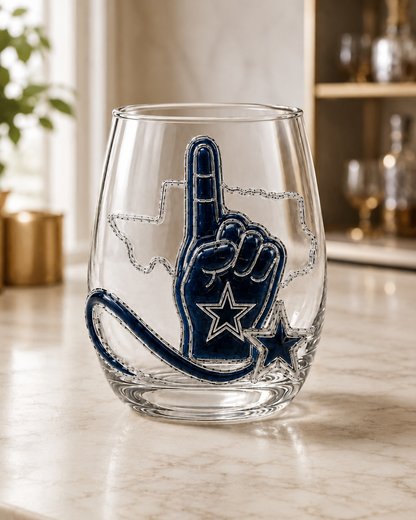 Football Fan Game Day Glass – Decorative Stemless Drinking Glass