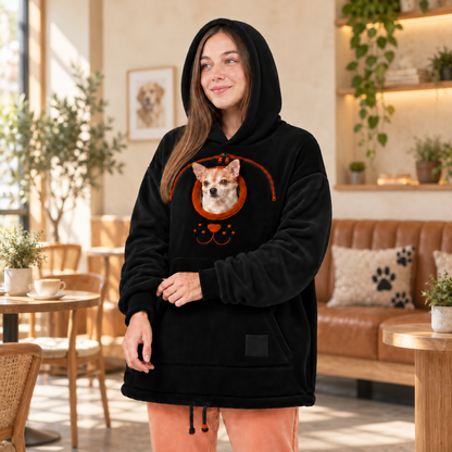 🐾 Cozy Fleece Pet Bonding Pouch Hoodie – Warm & Supportive Small Pet Carrier Clothing