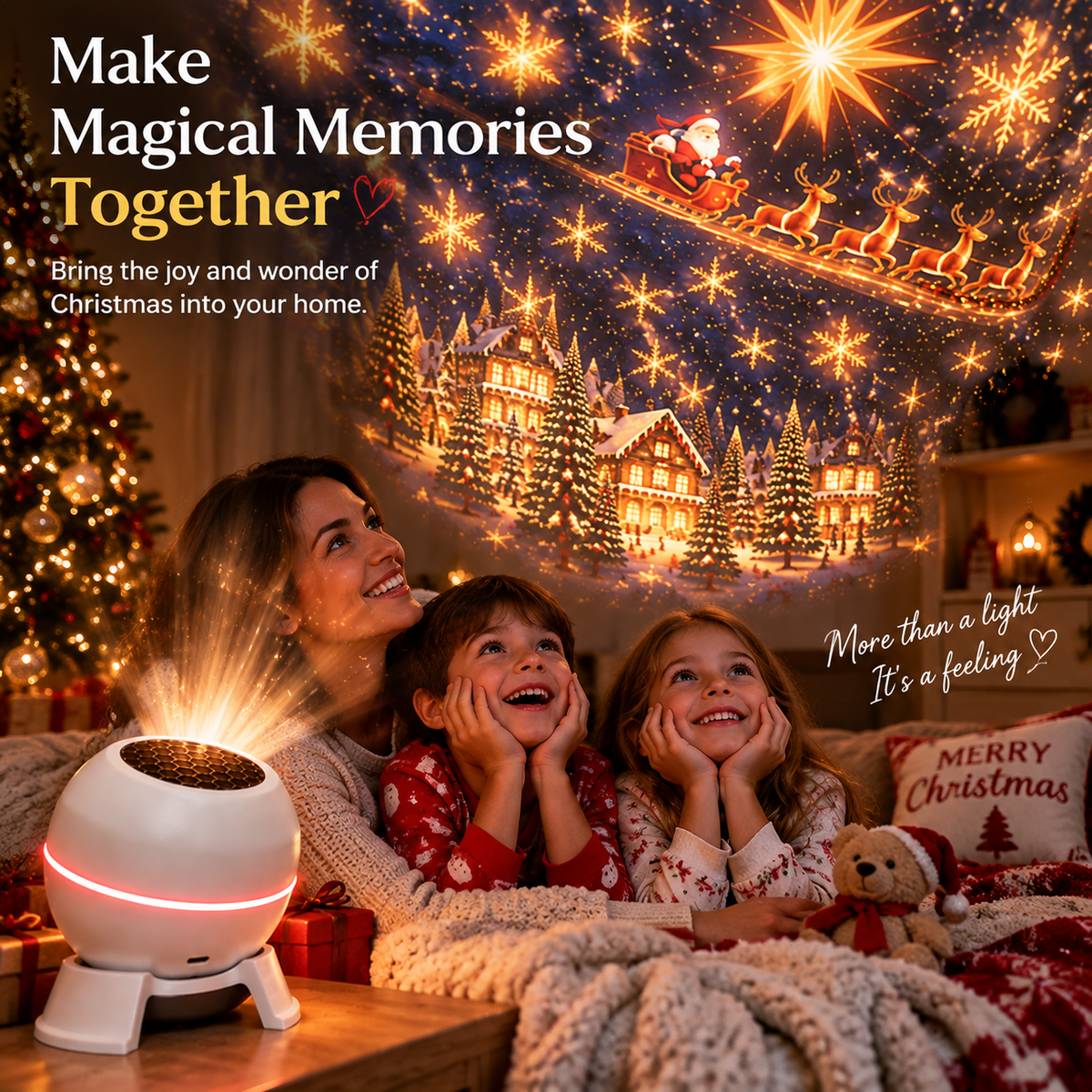 💡 Turn Any Room Into a Christmas Wonderland – Holiday Projection Night Light