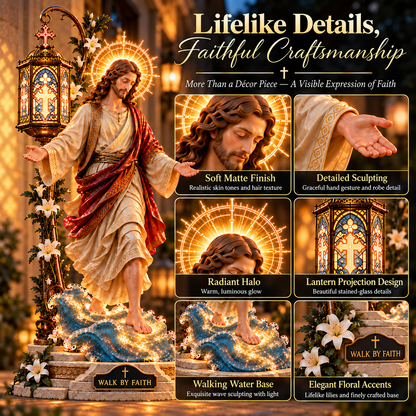 ✨✝️✨ Walk by Faith Jesus Reflection Light – Walking on Water Christian Decor