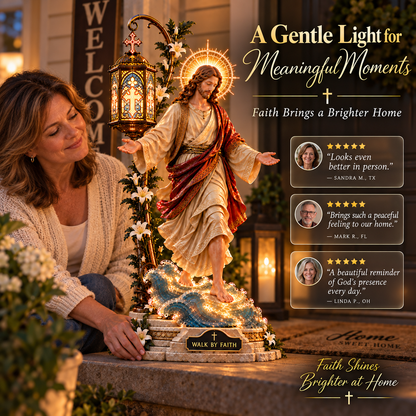 ✨✝️✨ Walk by Faith Jesus Reflection Light – Walking on Water Christian Decor