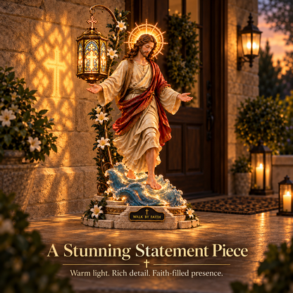 ✨✝️✨ Walk by Faith Jesus Reflection Light – Walking on Water Christian Decor