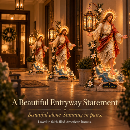 ✨✝️✨ Walk by Faith Jesus Reflection Light – Walking on Water Christian Decor