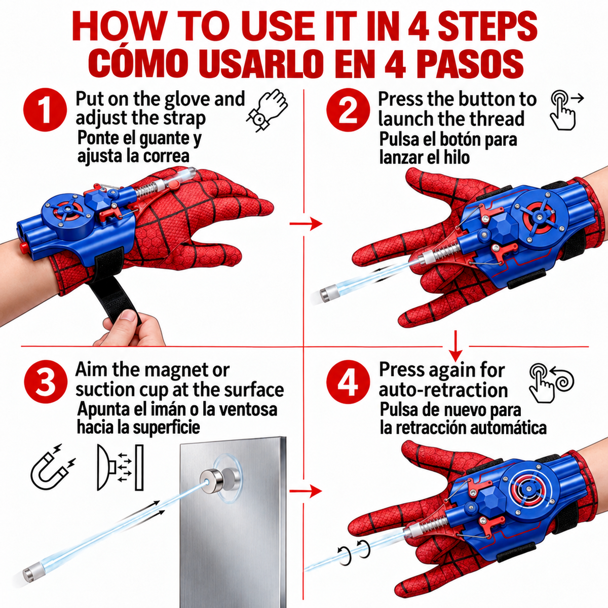 🕸️⚡ WebStrike™ Wrist Launcher – Rechargeable Web-Shooting Action