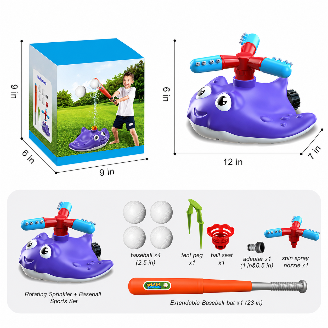 🔥 Last Day 55% OFF–Kids Water Sprinklers T Ball Set & Water Ball Toy