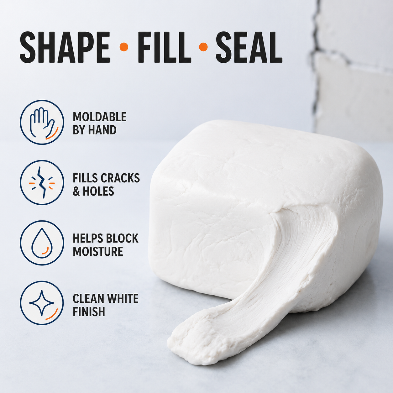 🔥 50% OFF Moldable Wall Crack & Hole Repair Putty