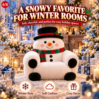 🔥 LAST DAY 50% OFF🎄 Christmas Character Plush Lounge Chair – Santa, Gingerbread, Snowman & Nutcracker Holiday Seat
