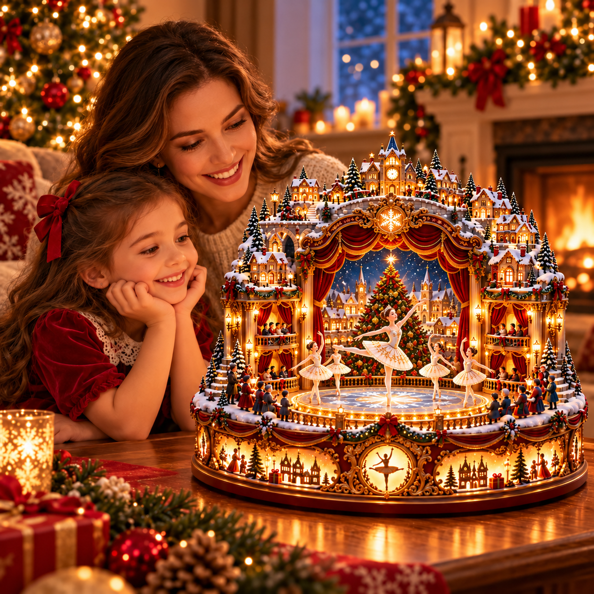 🔥LAST DAY 49% OFF🧑‍🩰 Christmas Eve Ballet Theater™ – Magical Lighted Winter Village Centerpiece