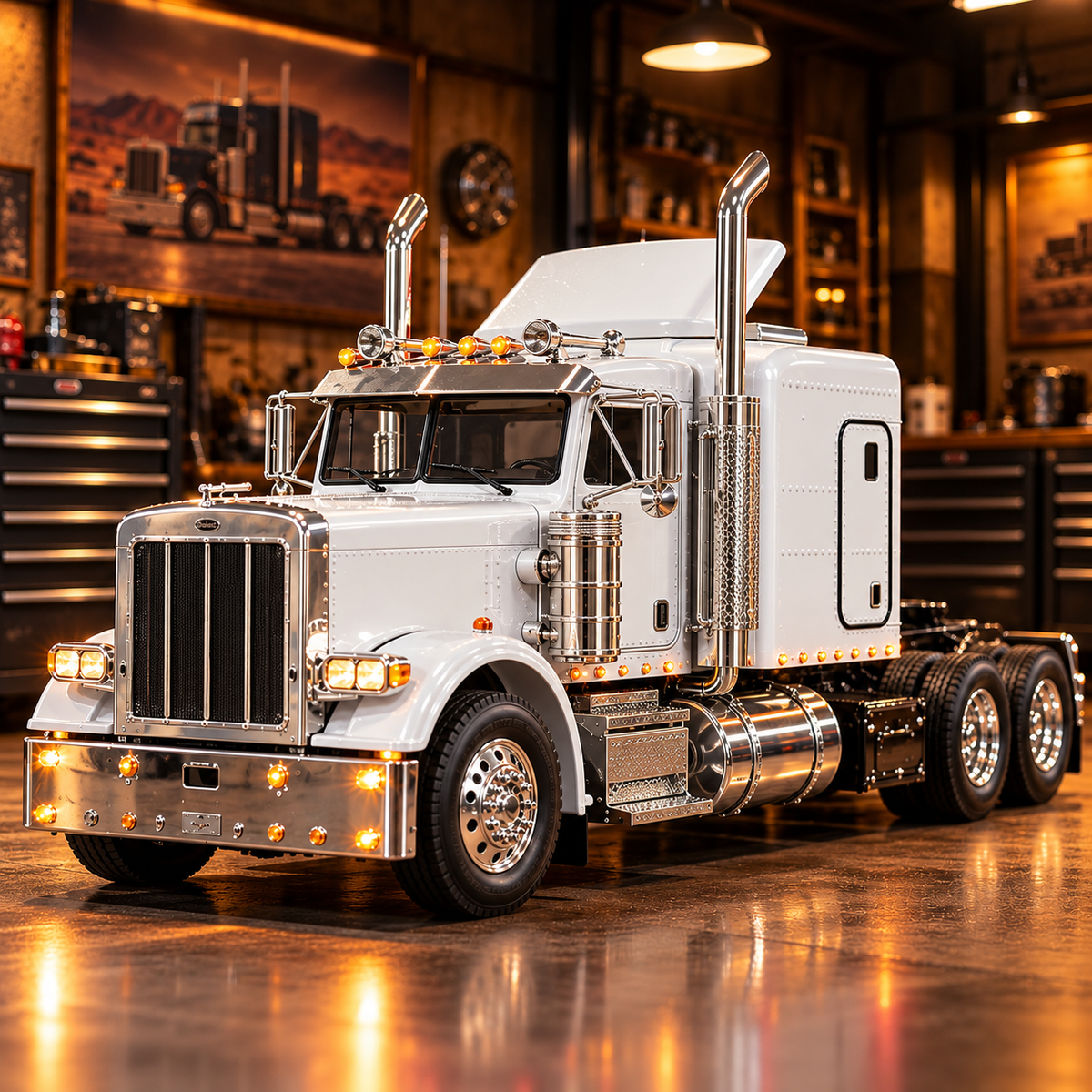 🔥LAST DAY 49%🚛 Candy Apple Red American Truck Model Kit – Build Your Own Classic Semi Truck
