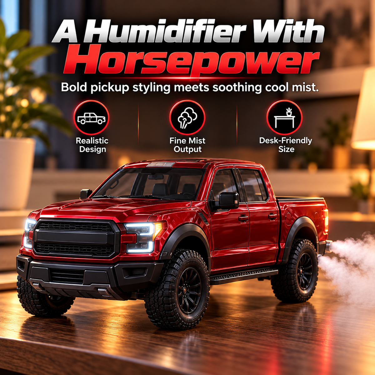🚘 Pickup Truck Mist Diffuser – Dual Exhaust & Remote Control