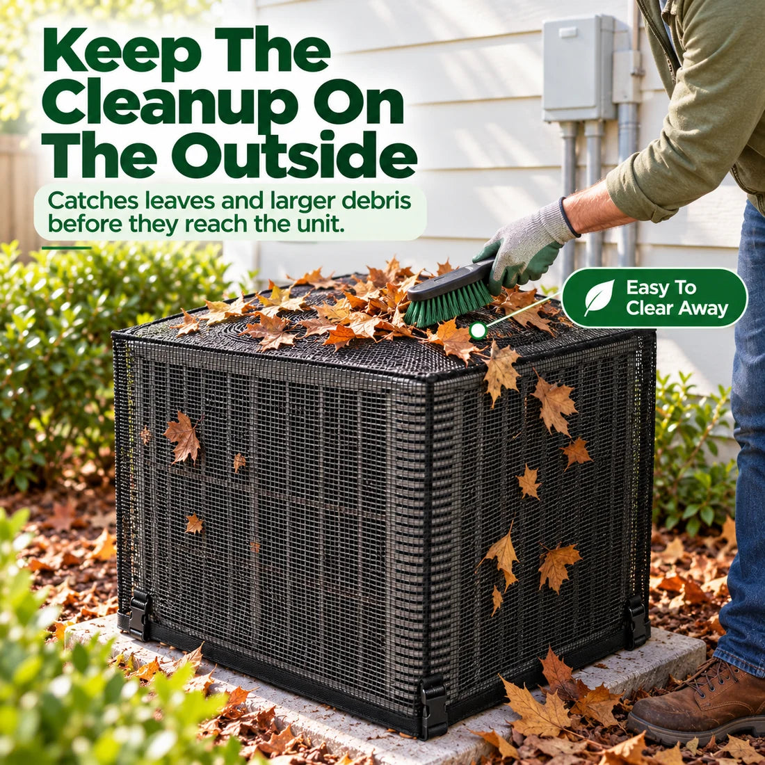Outdoor AC Mesh Cover – Leaf & Debris Guard