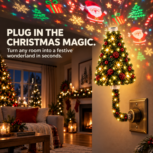🎄Instant Holiday Room Decor- Plug-In Christmas Tree Projection Night Light