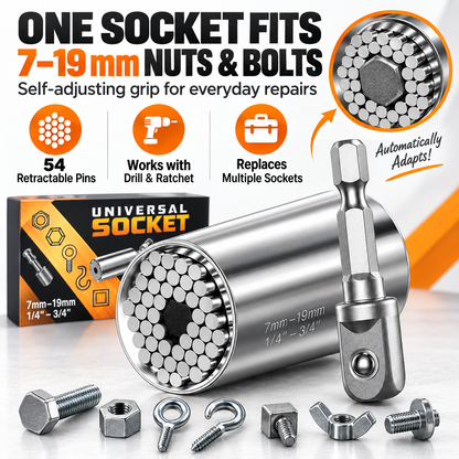 7–19mm Universal Self-Adjusting Socket for Nuts & Bolts