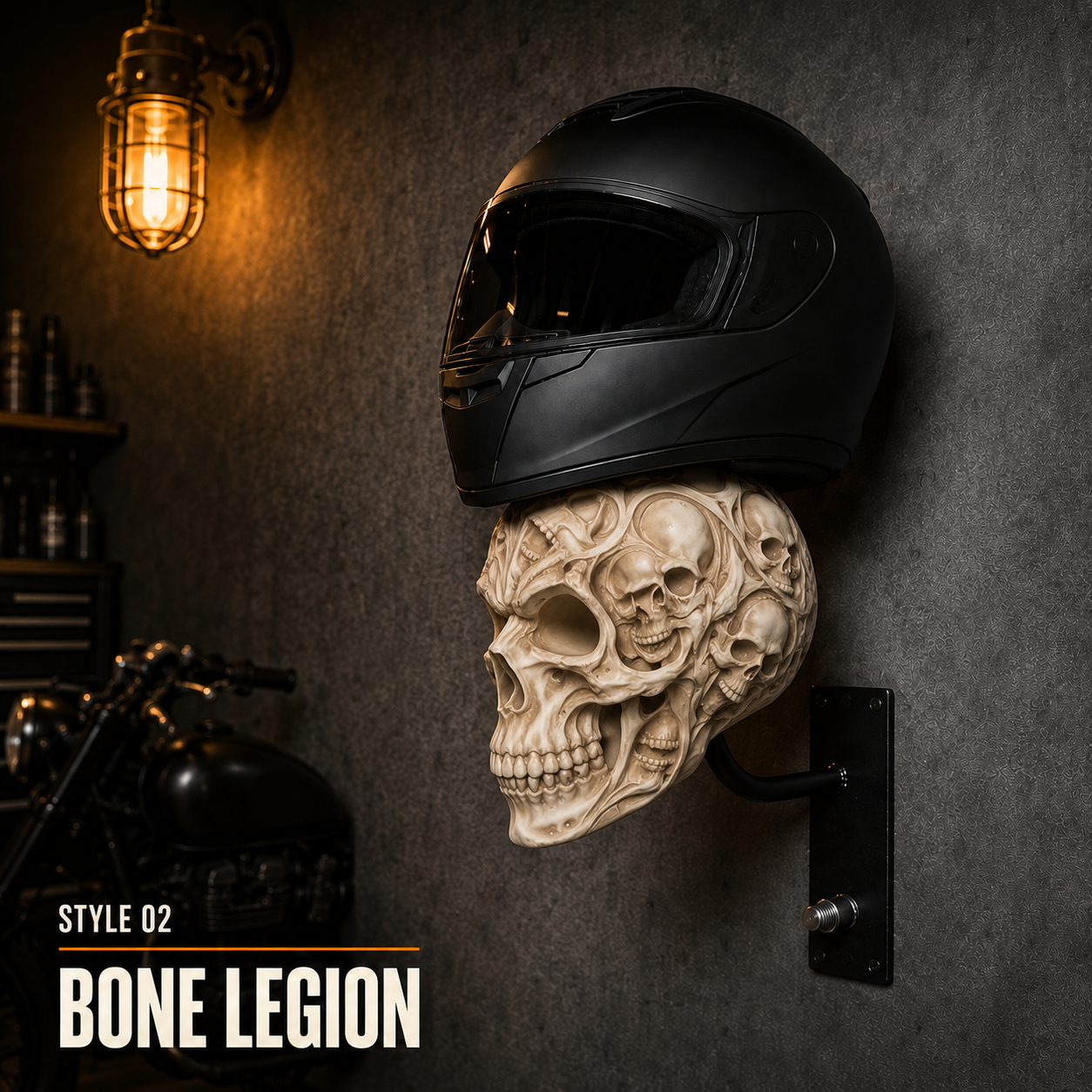 🏍️ 50% OFF Skull Helmet & Riding Gear Wall Rack 💀