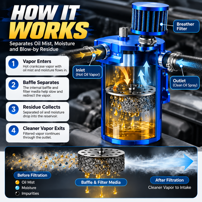 🔥 Limited-Time Sale – 300ML Baffled Oil Catch Can Kit – Help Protect Your Engine Intake from Oil Vapor