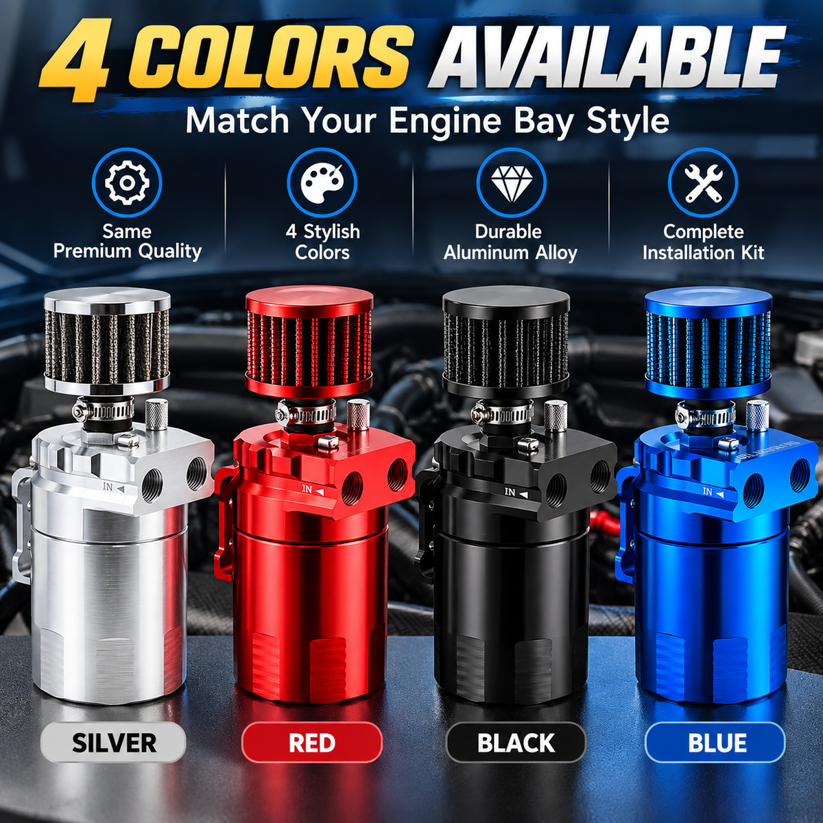 🔥 Limited-Time Sale – 300ML Baffled Oil Catch Can Kit – Help Protect Your Engine Intake from Oil Vapor