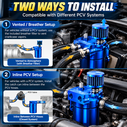 🔥 Limited-Time Sale – 300ML Baffled Oil Catch Can Kit – Help Protect Your Engine Intake from Oil Vapor