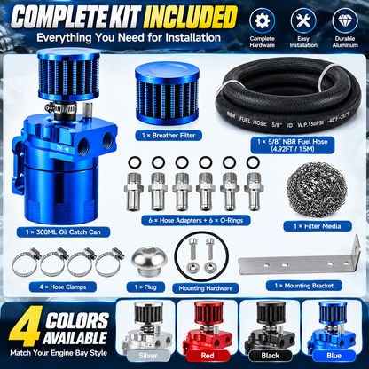 🔥 Limited-Time Sale – 300ML Baffled Oil Catch Can Kit – Help Protect Your Engine Intake from Oil Vapor