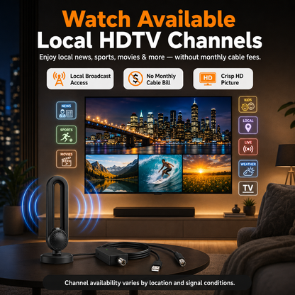 📺 360° Indoor HDTV Antenna with USB Amplifier – 10FT Cable for Local Digital TV