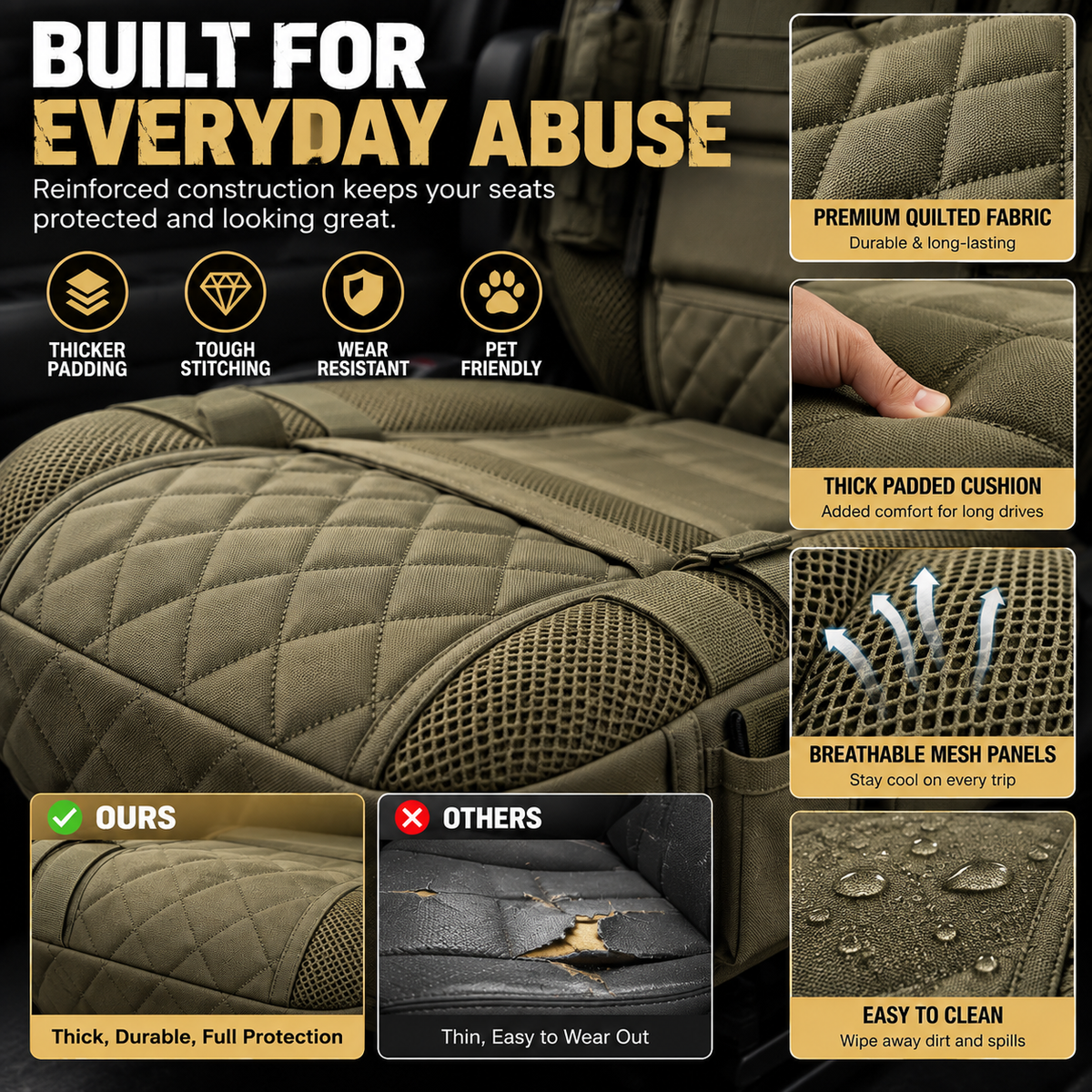 🚙Rugged MOLLE Truck Seat Cover – Tactical Storage, Seat Protection & All‑Day Comfort