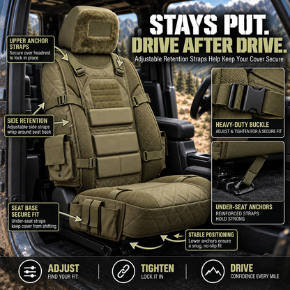 🚙Rugged MOLLE Truck Seat Cover – Tactical Storage, Seat Protection & All‑Day Comfort