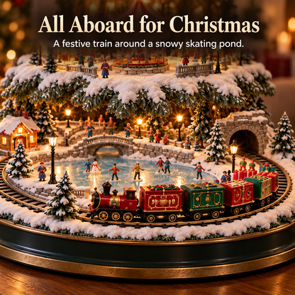 ⏳ Last day to save 49% –🎄🎅OFF Lighted Christmas Village Tree with Train & Carousel