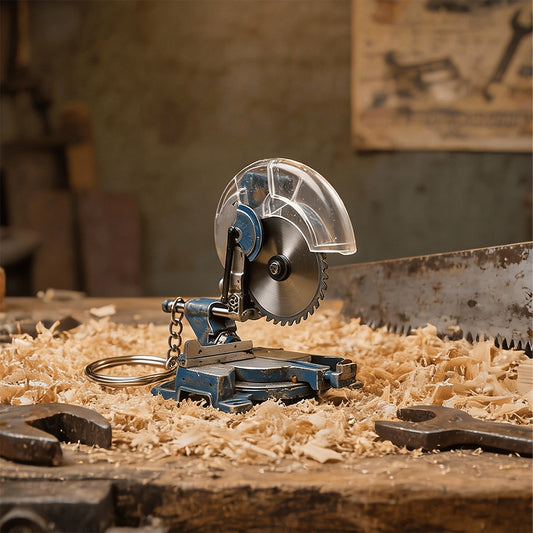 🛠️ 2-in-1 Mini Mitre Saw Keychain: Portable Cutting Tool + Collector's Item for Tool Enthusiasts