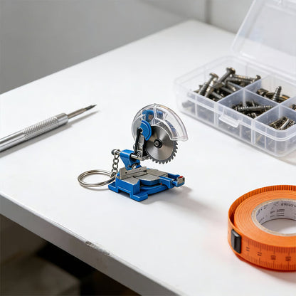 🛠️ 2-in-1 Mini Mitre Saw Keychain: Portable Cutting Tool + Collector's Item for Tool Enthusiasts