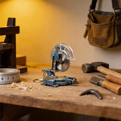 🛠️ 2-in-1 Mini Mitre Saw Keychain: Portable Cutting Tool + Collector's Item for Tool Enthusiasts