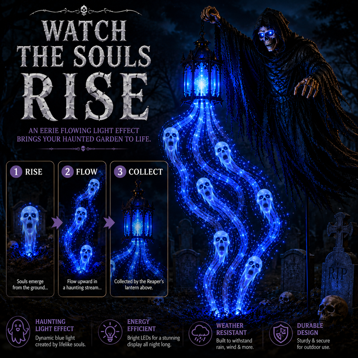 49% OFF 🔥Animated Halloween Soul Harvester Garden Light💀