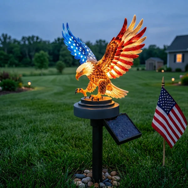 Solar Eagle Garden Light - America 250 Patriotic Yard Stake