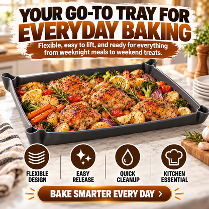 🔥Last Day 50%🔥Flexible Non-Stick Baking Tray – Easy Food Release, Less Mess & Effortless Cleanup 🍗