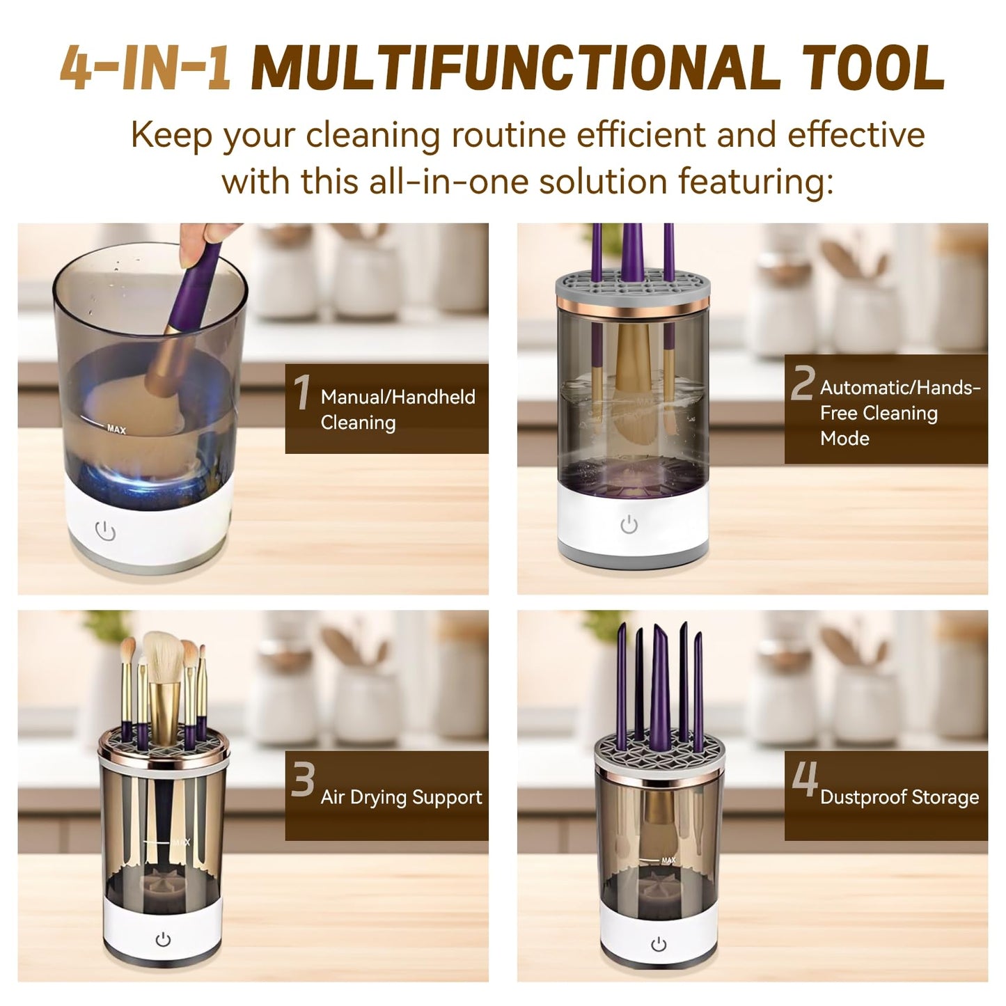 Brushblast Pro™ | Automatic Makeup Brush Cleaner & Dryer ✨