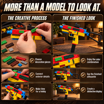 Building Block Shooting Toy Gun with Cartridge Ejection,