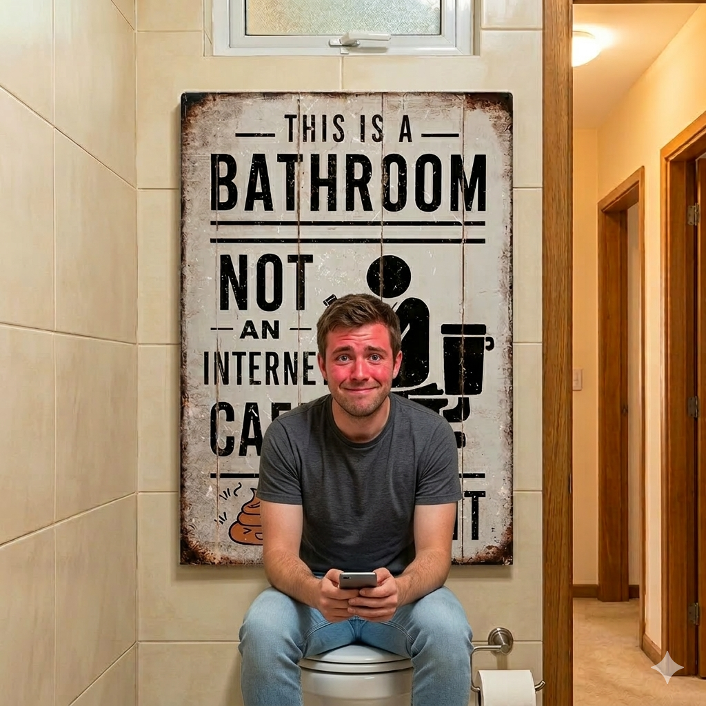 🚽 This Is A Bathroom, Not An Internet Cafe Sign