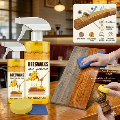 🧼✨Beeswax Wood Polish Spray 120ml | Natural Shine & Protection for Furniture, Floors, Cabinets – Non-Greasy, Anti-Dust Finish